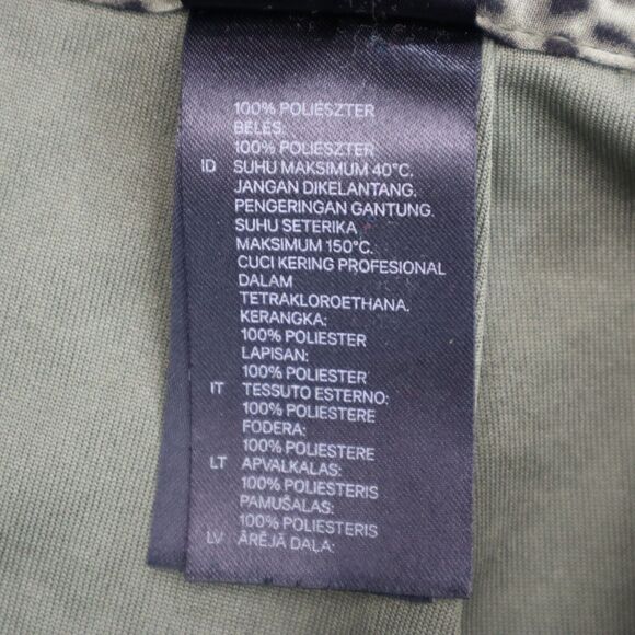 HM Skirt Womens 6 Green Animal Print A Line Layered Side Zipper Bottoms - Picture 5 of 16